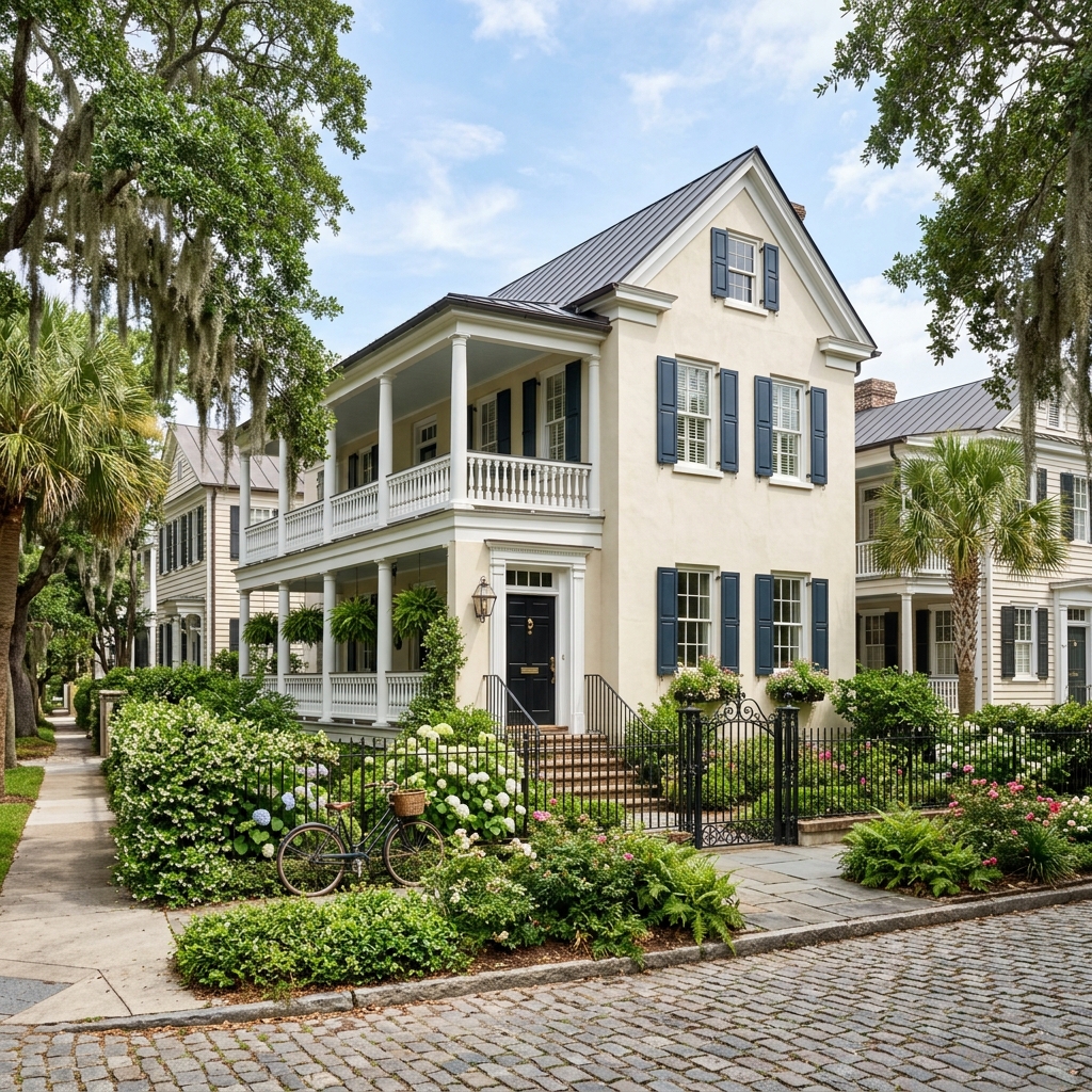 Modern suburban street in Charleston, SC